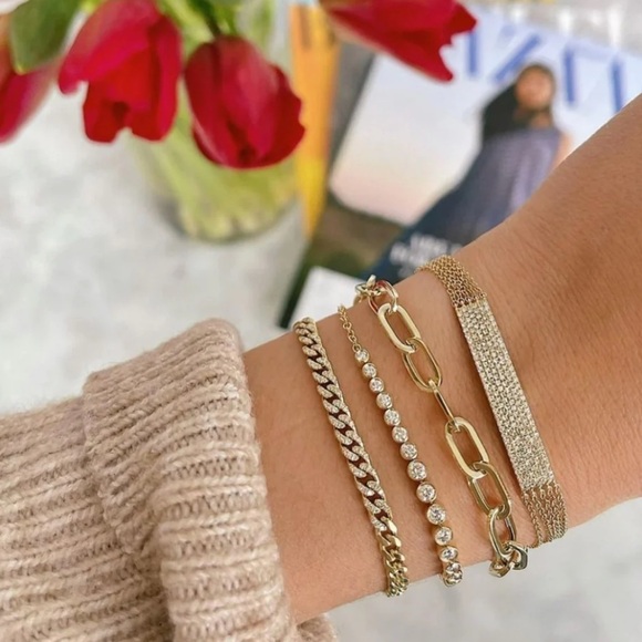 Anne Sisteron pavé diamond bracelet 14K Rose Gold, Multi-Chain - Picture 10 of 11